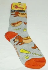 Mens Pawty Animal Dog Crew Socks Hot Diggity Hotdog Unisex One Size New