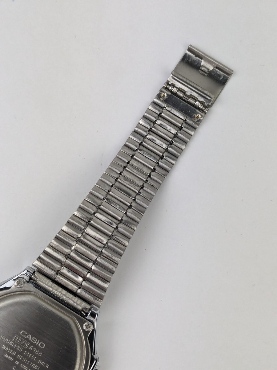 Vtg NOS Casio A168 Silver Tone Stainless Steel Digital Watch