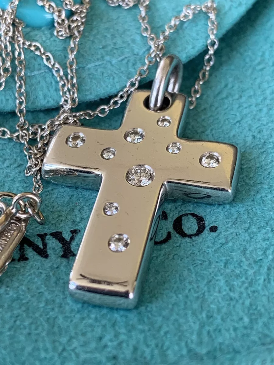 Tiffany diamond hotsell cross necklace ebay