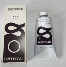 Vintage Speedball Water Soluble Ink For Block Printing Black 3500 New