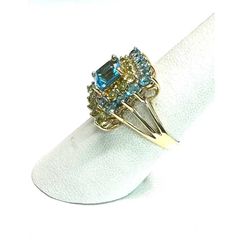 GEMS EN VOGUE 黄金 TOPAZ 和 PERIDOT 戒指 尺寸 8 天空 — 第 4/4 张图片