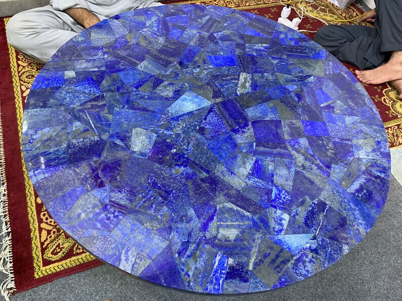Lapis Lazuli Table Gemstone Coffee Table Top, Side table