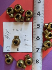 PLASTIC ANTIQUE BRASS Single Hole Toggle  Cord Lock Round Ball 10pk