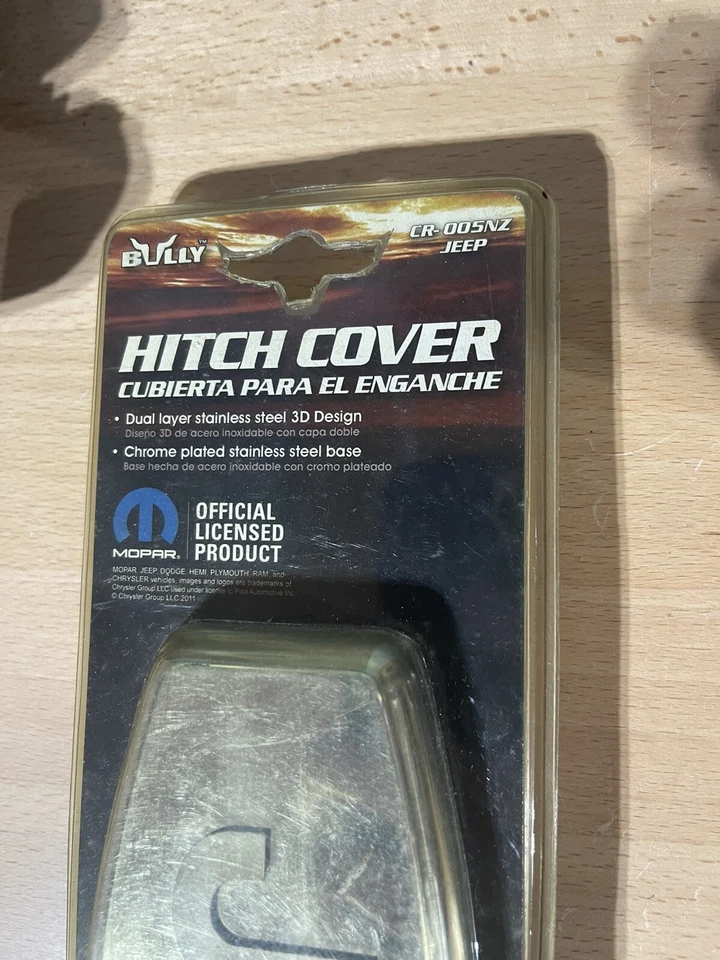 Cubierta de enganche con logotipo Bully Jeep se adapta a receptores de 1 1/4 + 2 pulgadas diseño 3D de acero Foto 2 de 4