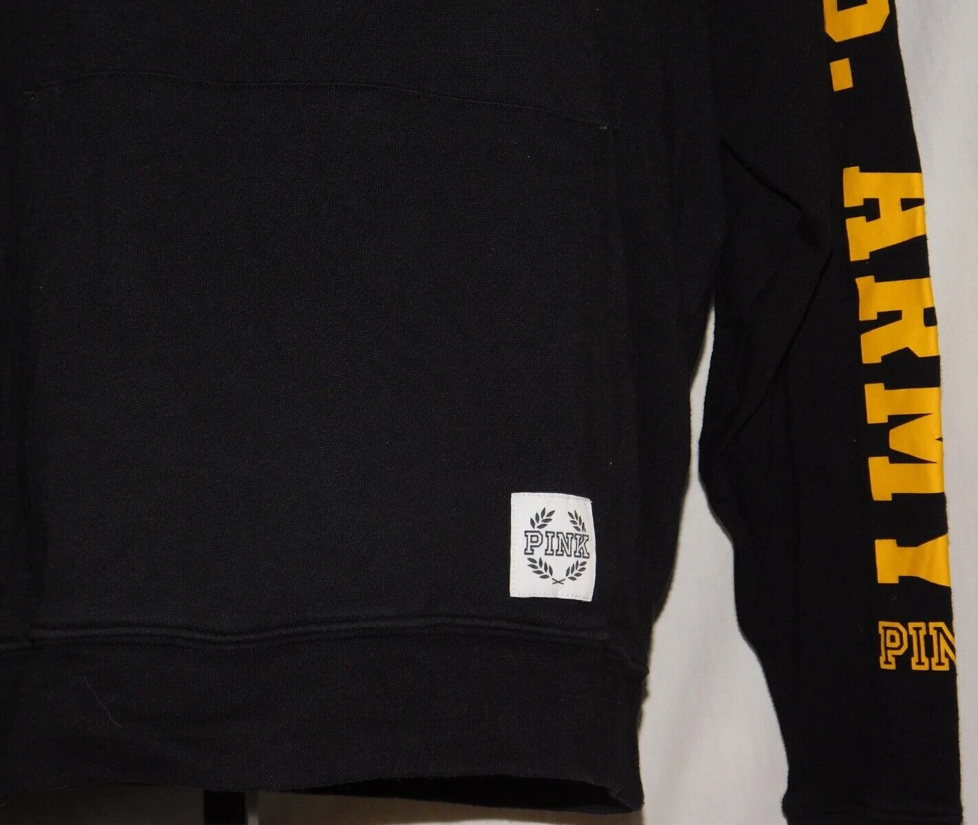 UNDERCOVER FELPA CON CAPPUCCIO ROSA VICTORIA'S SECRET ESERCITO STATUNITENSE 5TH & OCEAN taglia M