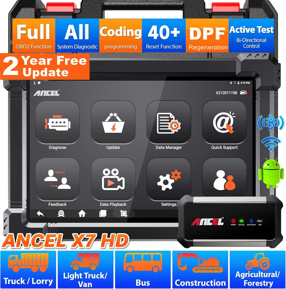 24V 12V Diesel Heavy Duty Truck Scanner All System Diagnostic Coding Progrmming - Image 2 of 4