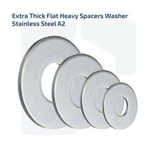 EXTRA THICK FLAT WASHERS SPACERS A2 STAINLESS STEEL M3 M4 M5 M10 M14 M16 M20 40