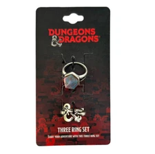 SalesOne Licensed Jewelry Dungeons & Dragons Ring Lot Of 2 D20