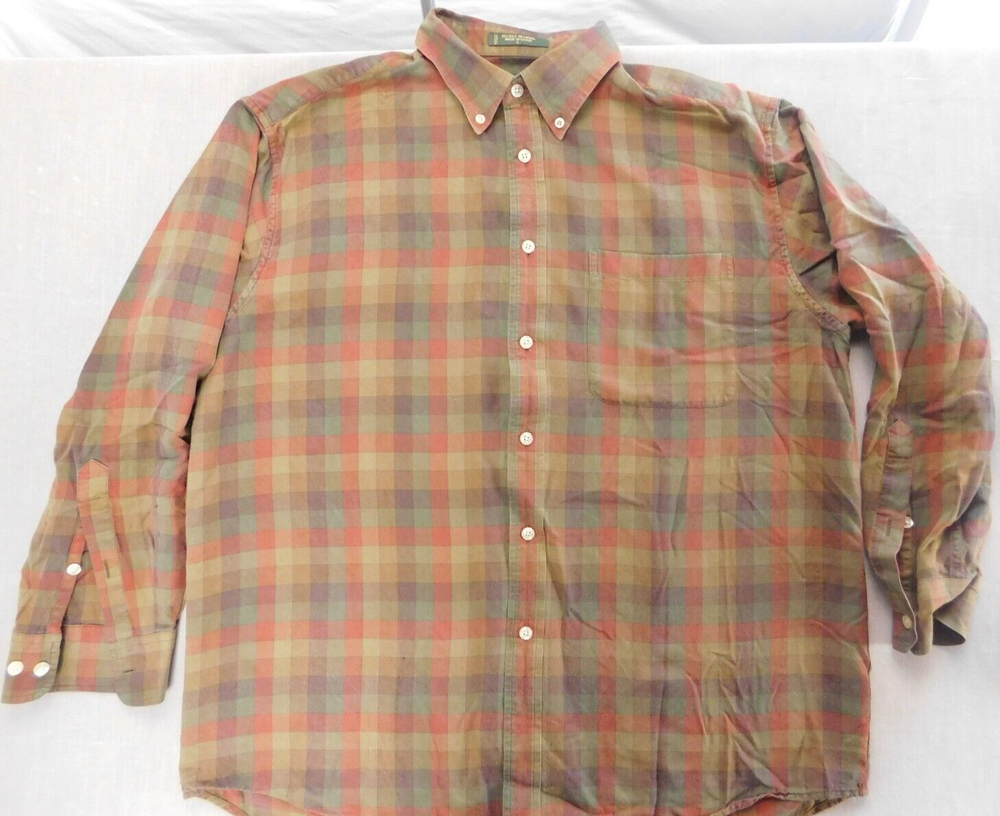 Orvis Mens L Charles F Orvis Signature Collection Button Down Shirt Silk/Wool