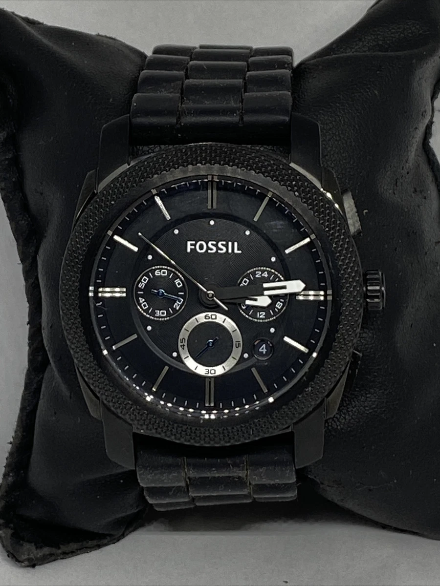 Fossil Machine FS4487 Men s Black Silicone Analog Black Dial