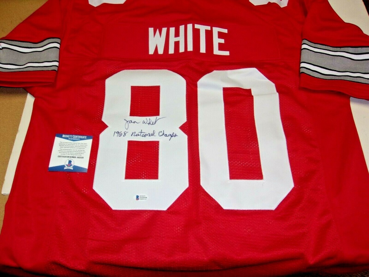 JAN WHITE OHIO STATE BUCKEYES 1968 NATIONAL CHAMPS BECKETT/COA