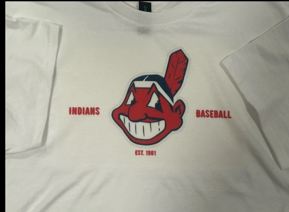 Camiseta Vintage Cleveland Indians Branca Nova Roupa Ativa - Imagem 2 de 4