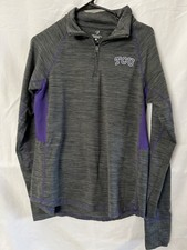 Colosseum TCU Horned Frogs Pullover Shirt Womens Large Gray ¼ Zip Activewear
