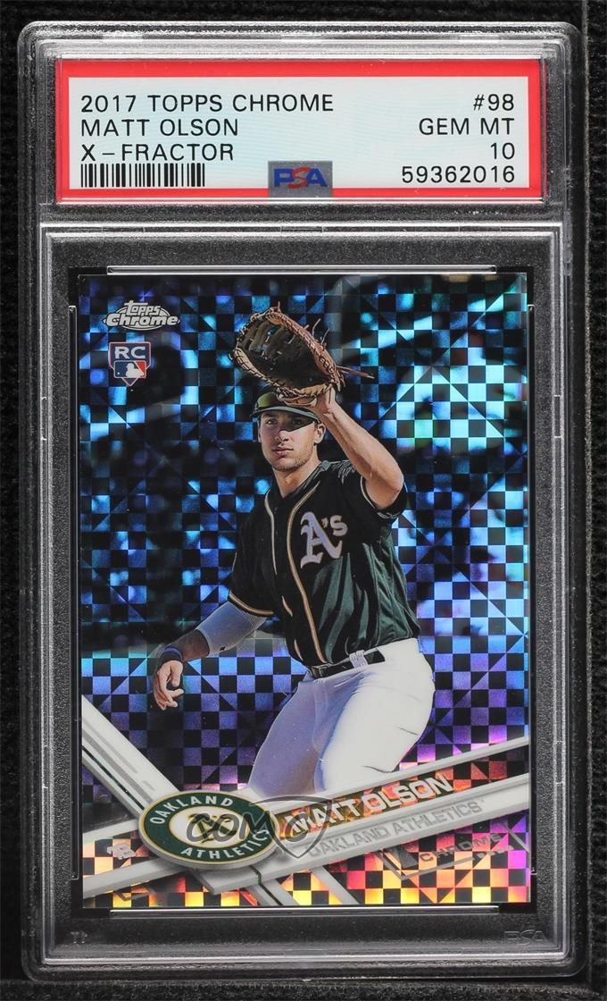 2017 Topps Chrome Wal-Mart Mega Box X-Fractor Matt Olson #98 PSA 10 GEM MT 0c37