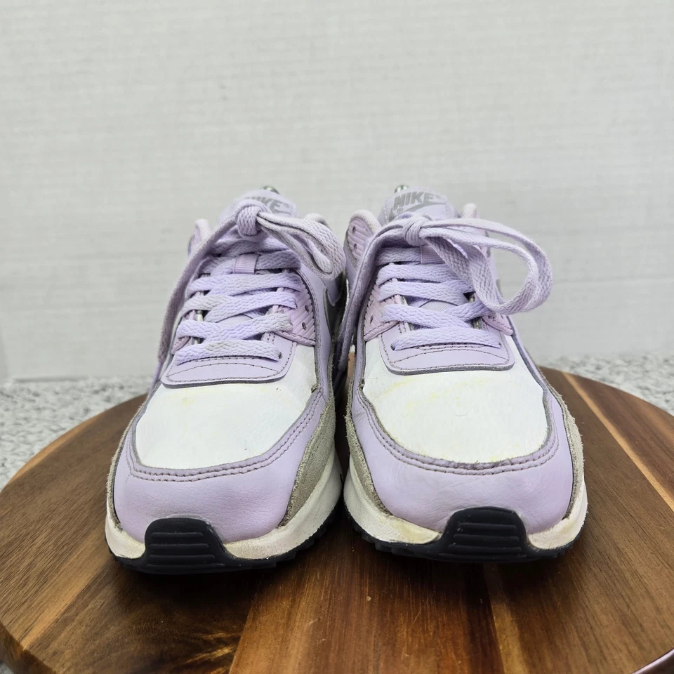 Nike Air Max 90 White Violet Frost GS Casual Athletic Sneaker Kids 6y CD6864-123 - Image 4 of 4