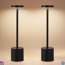 Set of 2 Cordless LED Table Lamps - 5000mAh Battery, Touch Dimming, 3 Colors