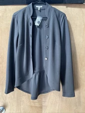 Maurice’s NWT Textured Peplum Blazer Open Front High Low Long Sleeve Size S New