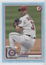 2020 Bowman Sky Blue 68/499 Max Scherzer #53 01n9