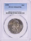 1955 Franklin Half PCGS MS66 FBL