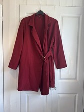 Ladies Plus Size Shein Burgundy Blazer Dress Size 22 3XL Gold Buckle Detail