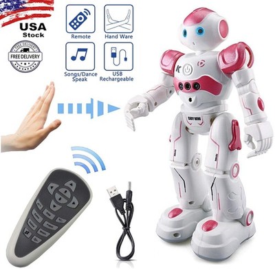 RC Robot Toys, Gesture & Sensing Programmable Remote Control Smart Robot Pink US