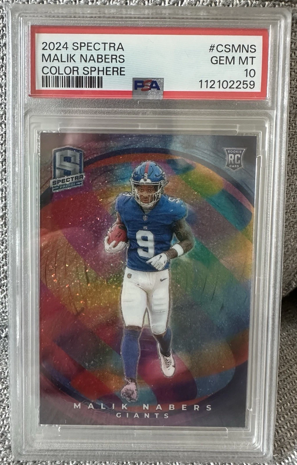 Malik Nabers Panini Spectra Color Sphere #CSMNS Base