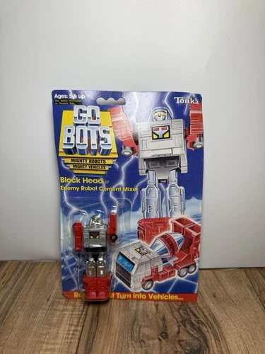 GoBots Block Head 17 1984 Tonka On Card Enemy Robot Cement Mixer Vintage Opened