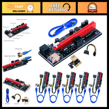 6 Pack PCI-E Riser Adapter Card X1 to X16 Extender for GPU Mining Bitcoin ETH LT