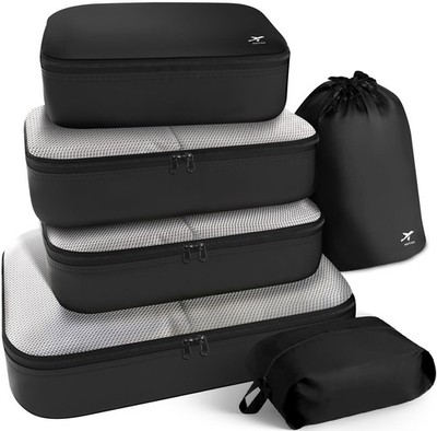 6PCS Travel Packing Cubes for Suitcases   Luggage Organizer Bags for Men & Women