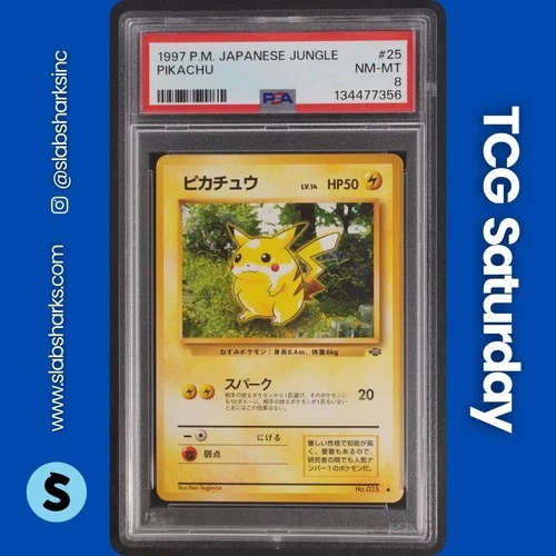 1997 POKEMON JUNGLE JP #025 PIKACHU COMMON PSA 8