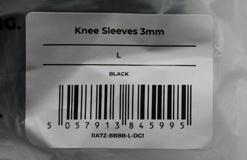 Gymshark Men's Compressive Fit Insulating Knee Sleeves 3mm DH3 Black Large NWT - Picture 5 of 6