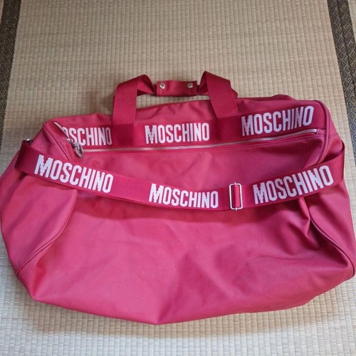 MOSCHINO Handtasche Schultertasche Boston Bag Logo rot gebraucht aus Japan