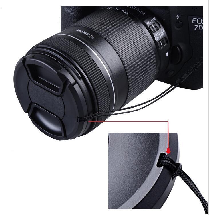 49Mm Center Pinch Lens Cap With Anti-lost Rope Protection