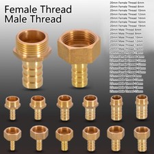 Brass Straight Barb Fitting Female/Male Thread x Hose Tail Connector Water Fuel
