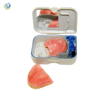 Denture Retainer Mouth-guard Storage Case with Mirror & Cleaning Brush - 1 PC