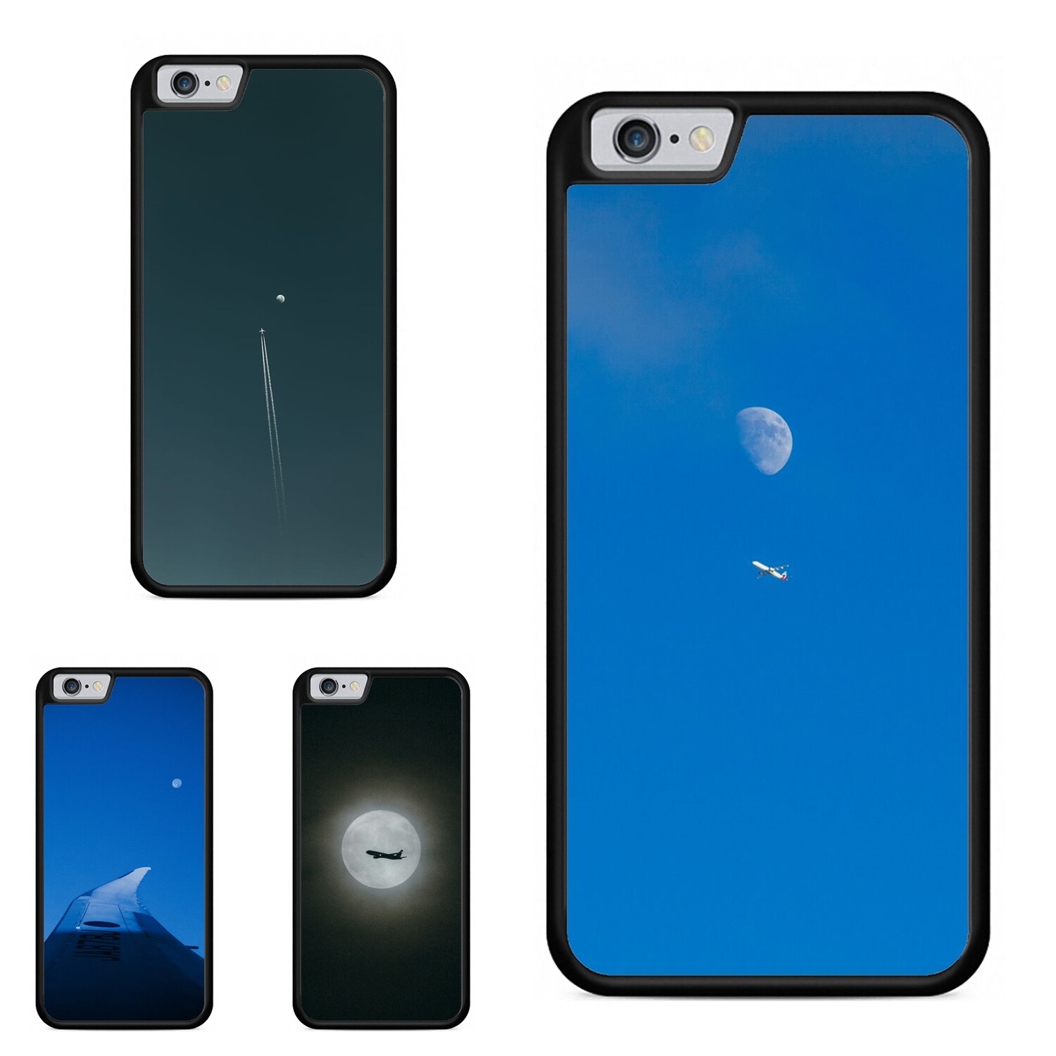 plane moon sky Airplane For Apple iPhone SE 11 12 13 14 15 16 Anti scratch Cover