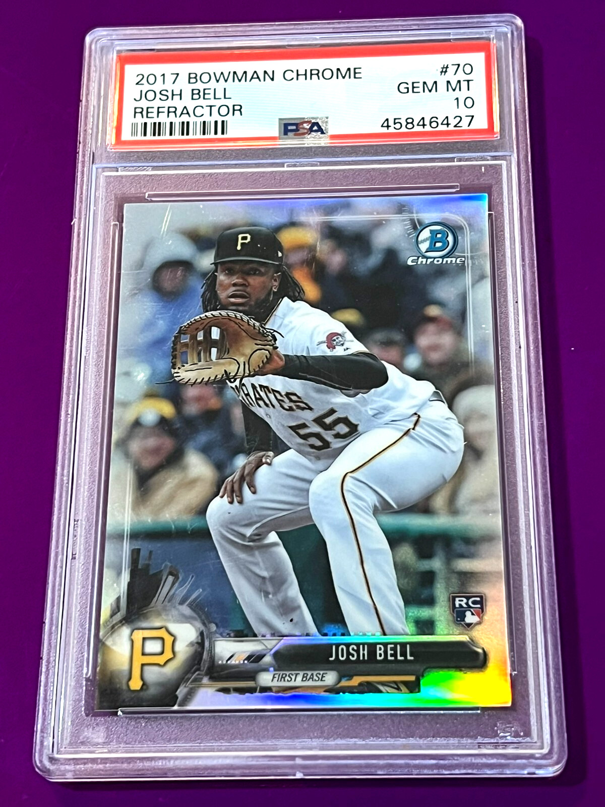 2017 Bowman Chrome Josh Bell 70th Refractor #70 088/499 PSA 10 Rookie RC