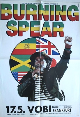 BURNING SPEAR  5/1989  FRANKFURT + orig. Concert Poster + Plakat + A1 F/N 523 