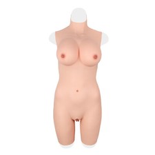 Silicone Tight Body Suit Realistic Breast Form D Cup Fake Boob Tits Crossdresser