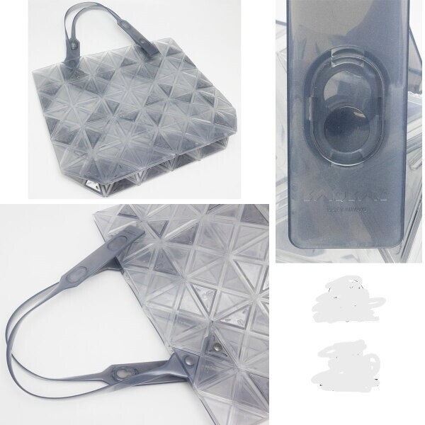 BAOBAO ISSEY MIYAKE DAZZLE Clear Gray Tote Bag Handbag BB22