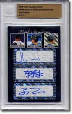 Fernando Martinez * Jordan Schafer * Bill Rowell * Rookie Autograph BGS Auto #/5