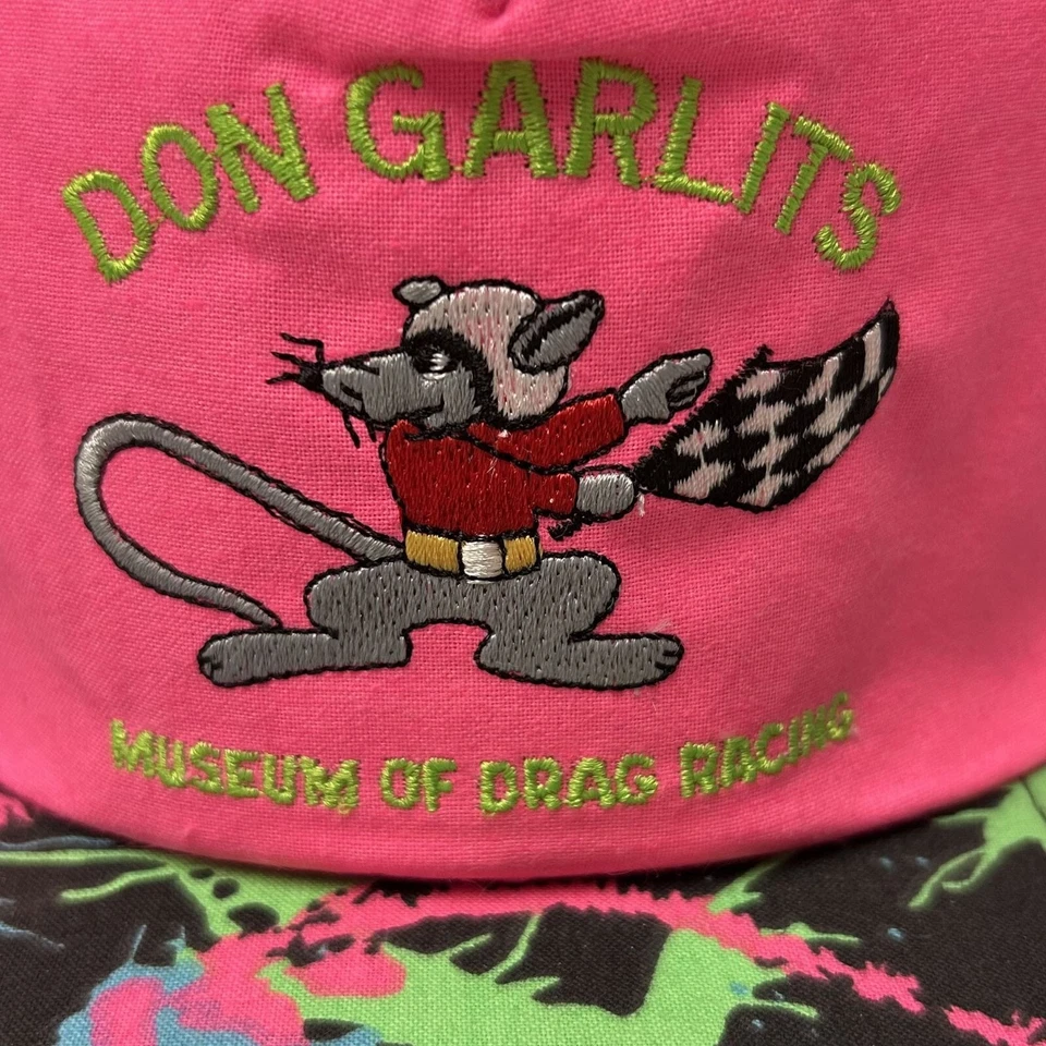 NOS Vtg 80 90's NEON Paint SPLATTER SPLASH Hat Don Garlits SWAMP RAT Drag RACING - Image 2 of 4