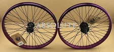 20"x2.125 BMX BIKE ALLOY Front OR 9T Cog Rear Wheel 48 Spoke Sealed Bearing Purp