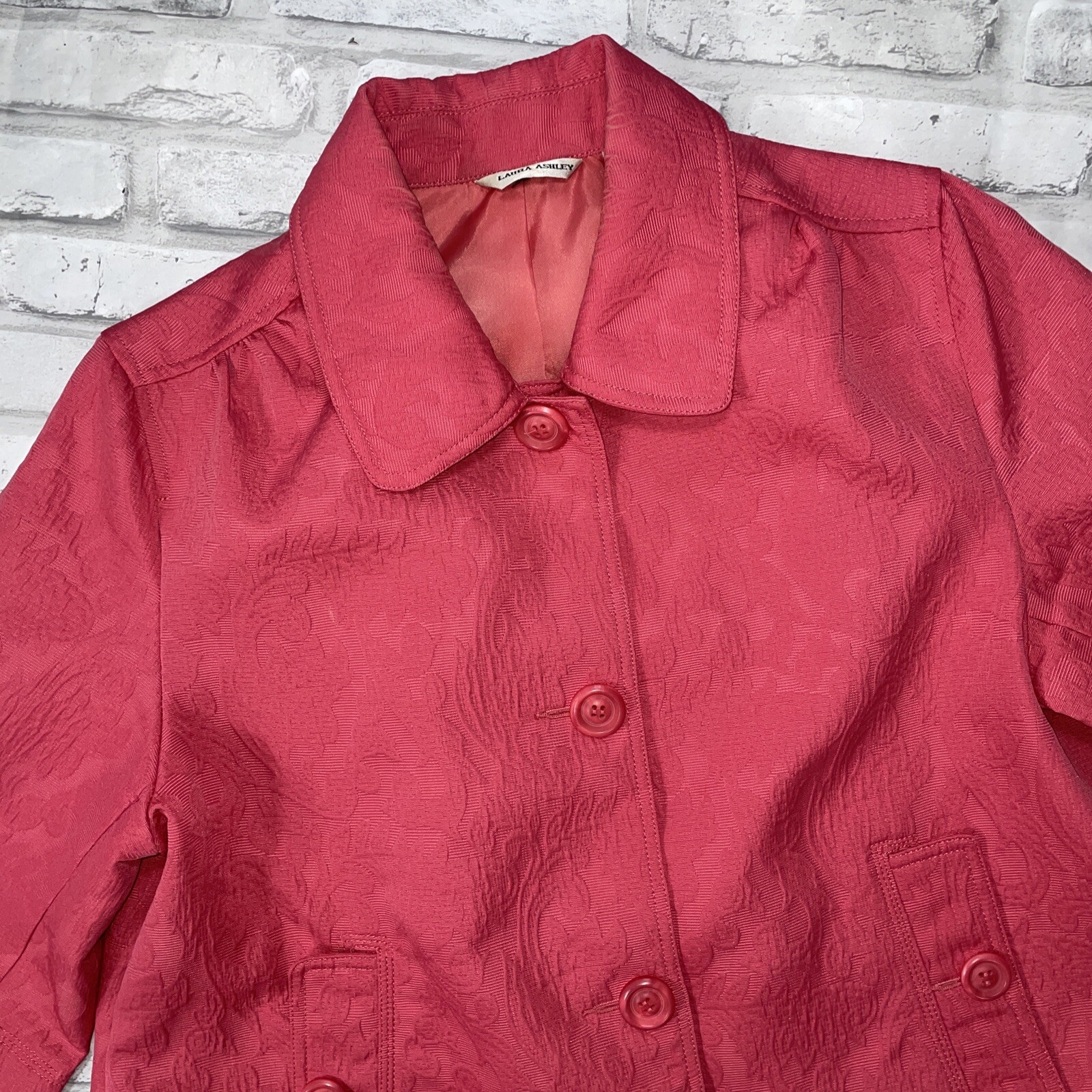 Laura Ashley Pink Quilt Texture 3/4 Kimono Sleeve Lin… Gem