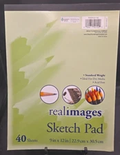 RealImages Sketch Pad - 40 White Sheets - 9x12 Inch Standard Weight