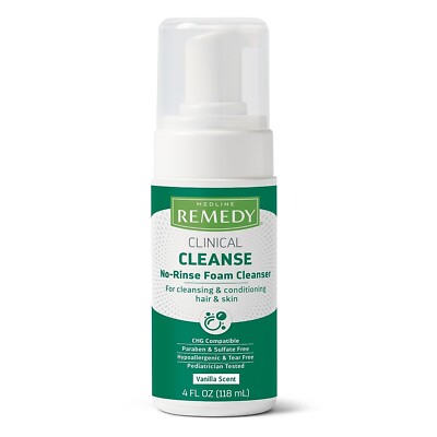 Medline Remedy Phytoplex Cleanser Sensitive Skin No Rinse Foam Hair & Skin 4 Oz.