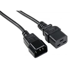 Image of Power Extension Cable IEC C14 Male Plug to IEC C19 Female Socket 1m 1 metre