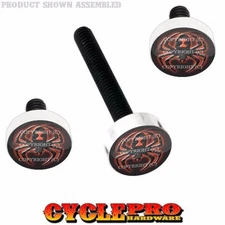 Silver Billet Fairing Windshield Hardware Kit 14-Up Harley - RED WIDOW SPIDER