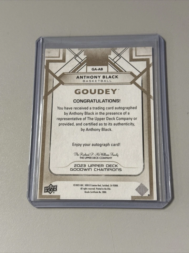 2023 Upper Deck Goodwin Champions Anthony Black Auto  - Image 2 of 2