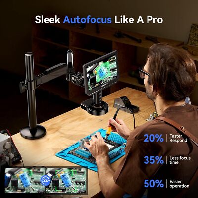 TOMLOV Autofocus Digital Microscope 2000x 52MP HDMI Coin Microscope 4K Camera